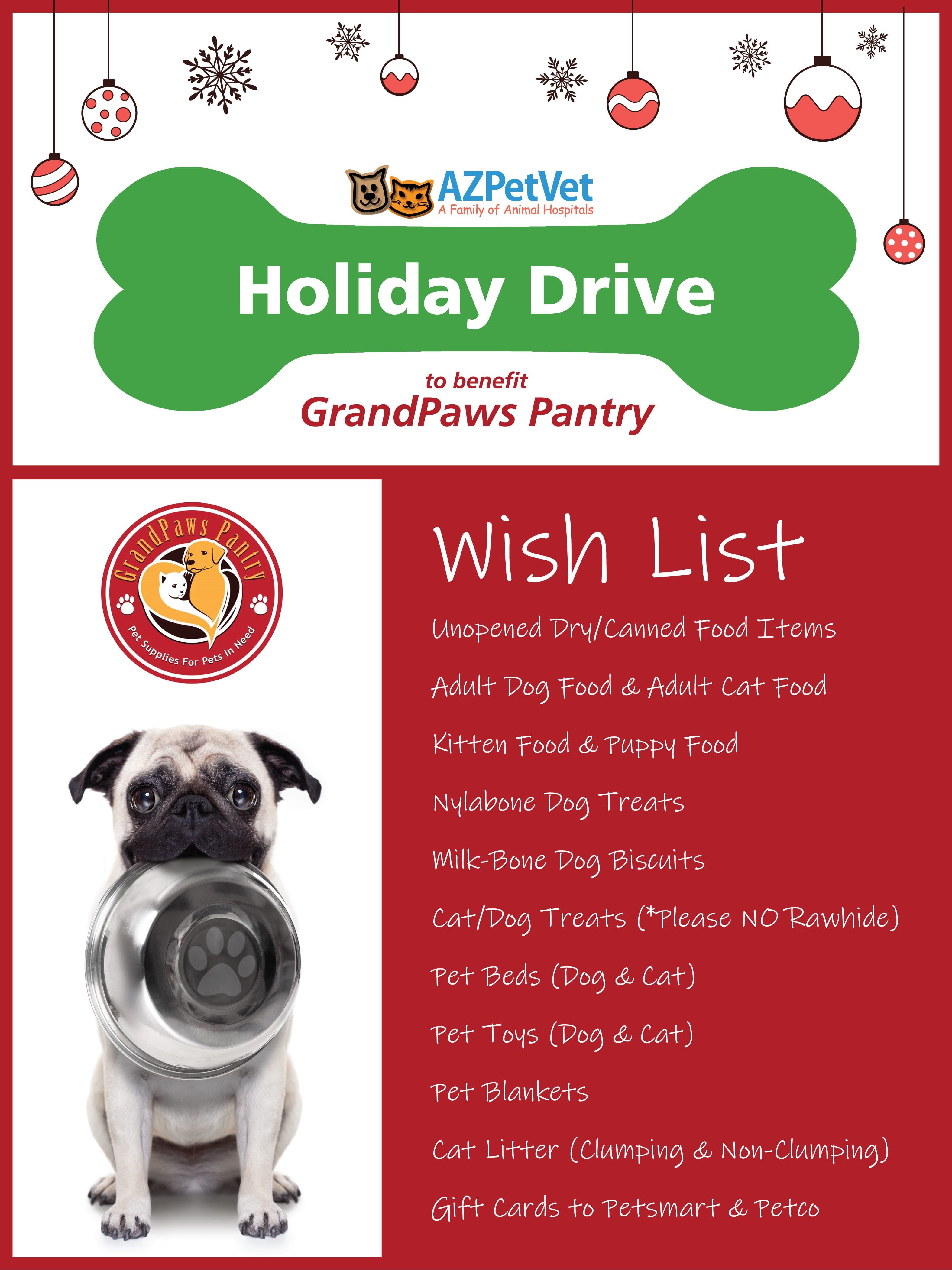 2019 Holiday Donation Drive Announcement - AZPetVet