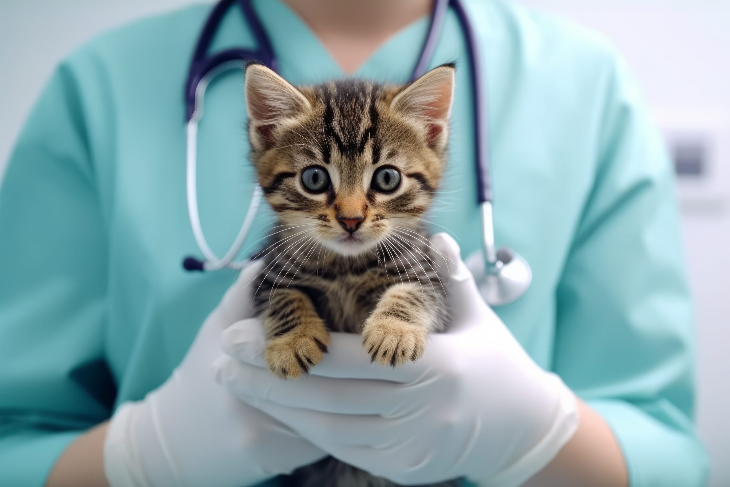 Professional Veterinarian Conducting A Regular Health Checkup On A Kitten At A Veterinary Clinic Healthcare For Pets, Providing Safe And Loving Environment