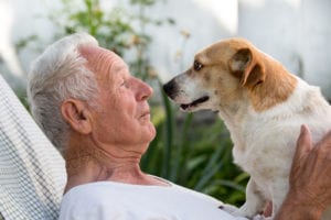 Senior man with senior dog